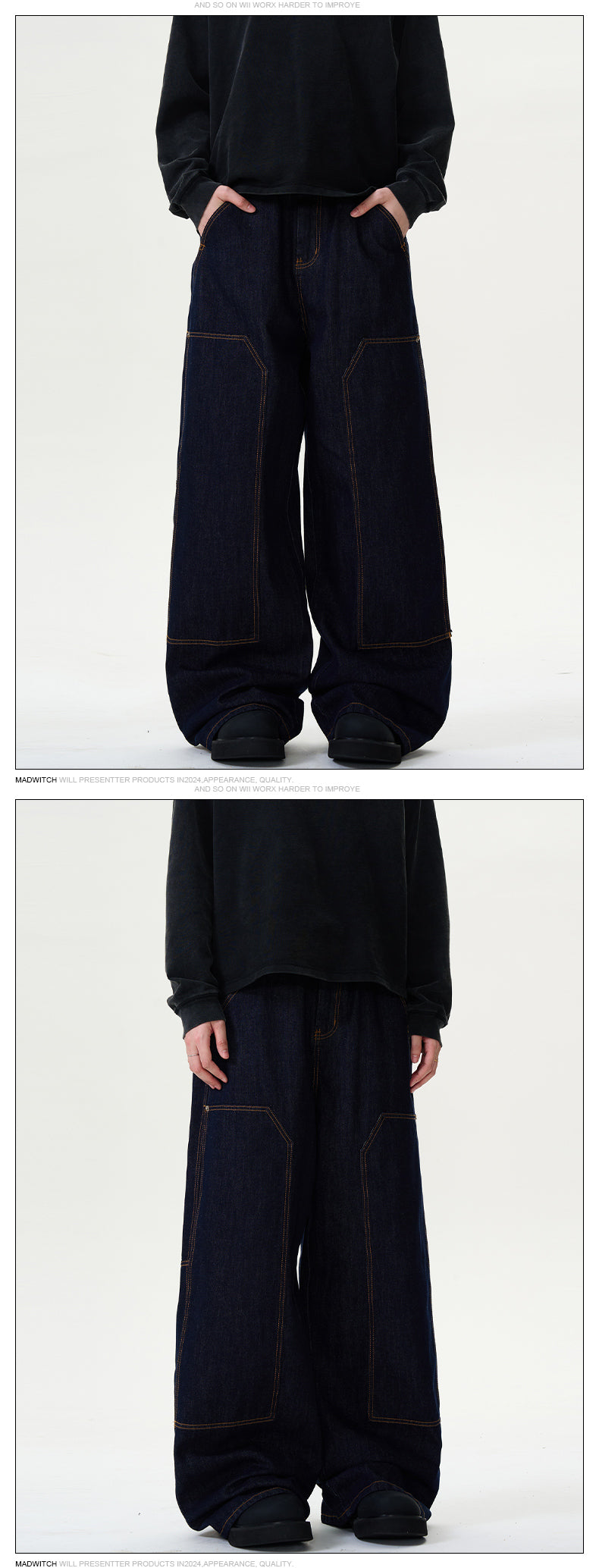 MADWITCH LOOSE WIDE-LEG JEANS #L357