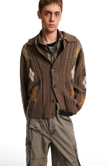 MADWITCH ARGYLE TWIST SWEATER #AW25306