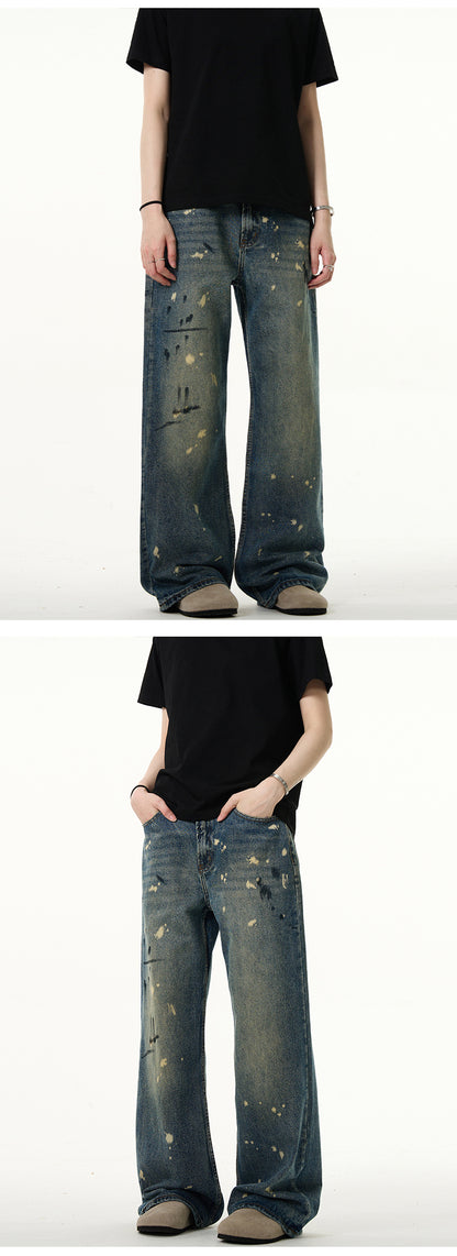 MADWITCH STRAIGHT LEG SLIM FIT GRAFFITI JEANS #FX015