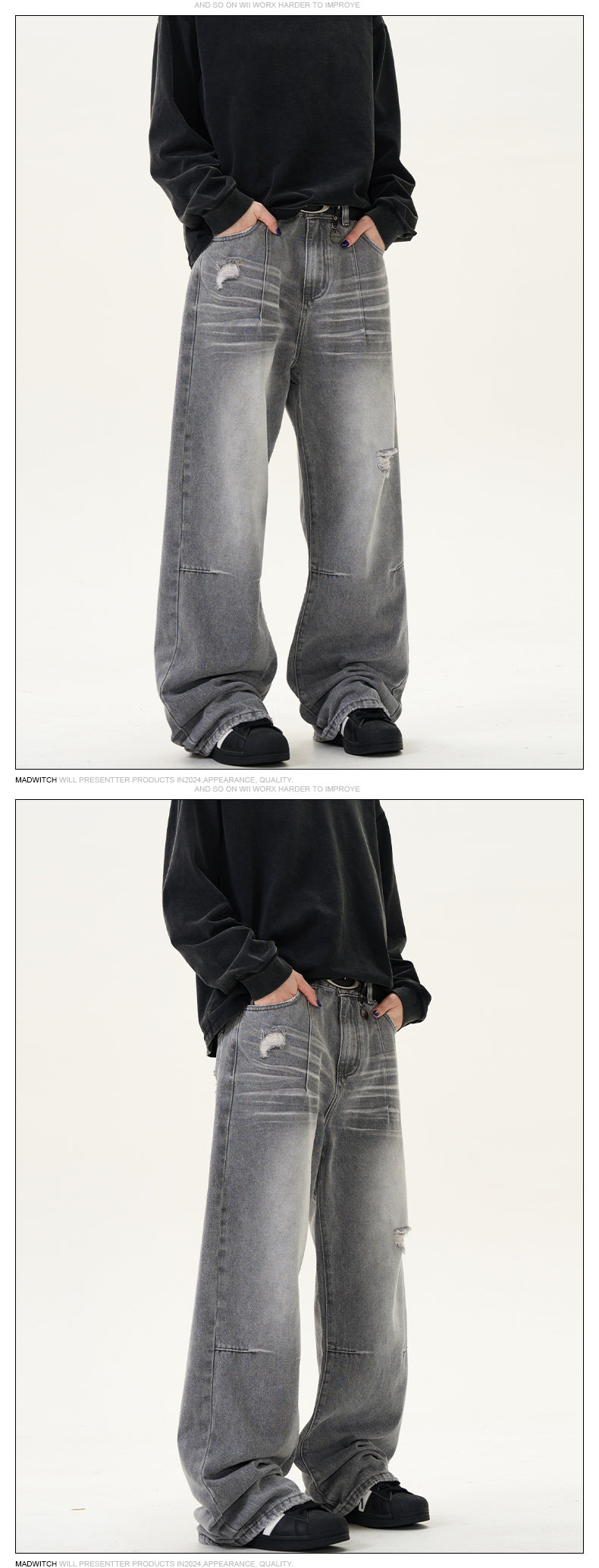 MADWITCH DISTRESSED DECONSTRUCTED JEANS #D1639