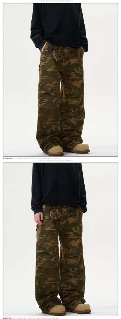 MADWITCH CAMOUFLAGE STRAIGHT LEG WORK PANTS #DCC808