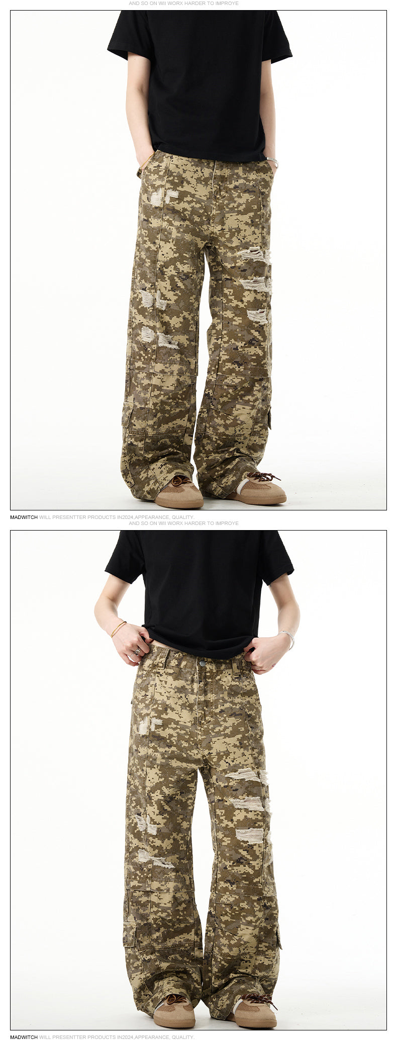 MADWITCH EMBELLISHED CAMO PANTS #WHOA011