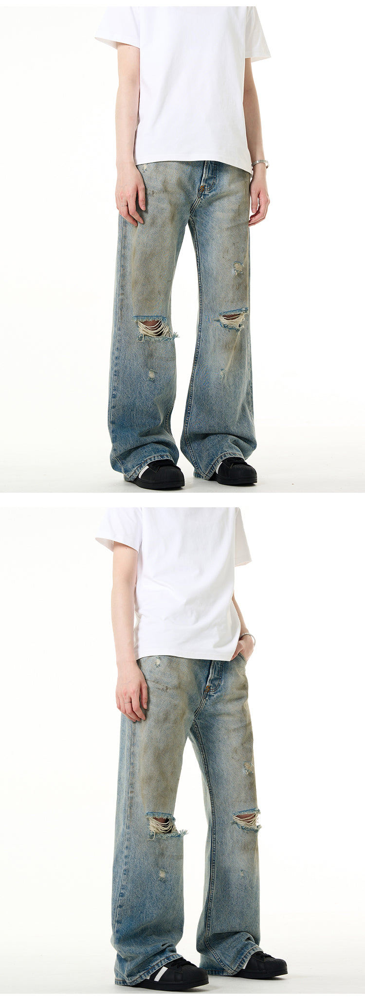 MADWITCH DISTRESSED AGED JEANS #G6397