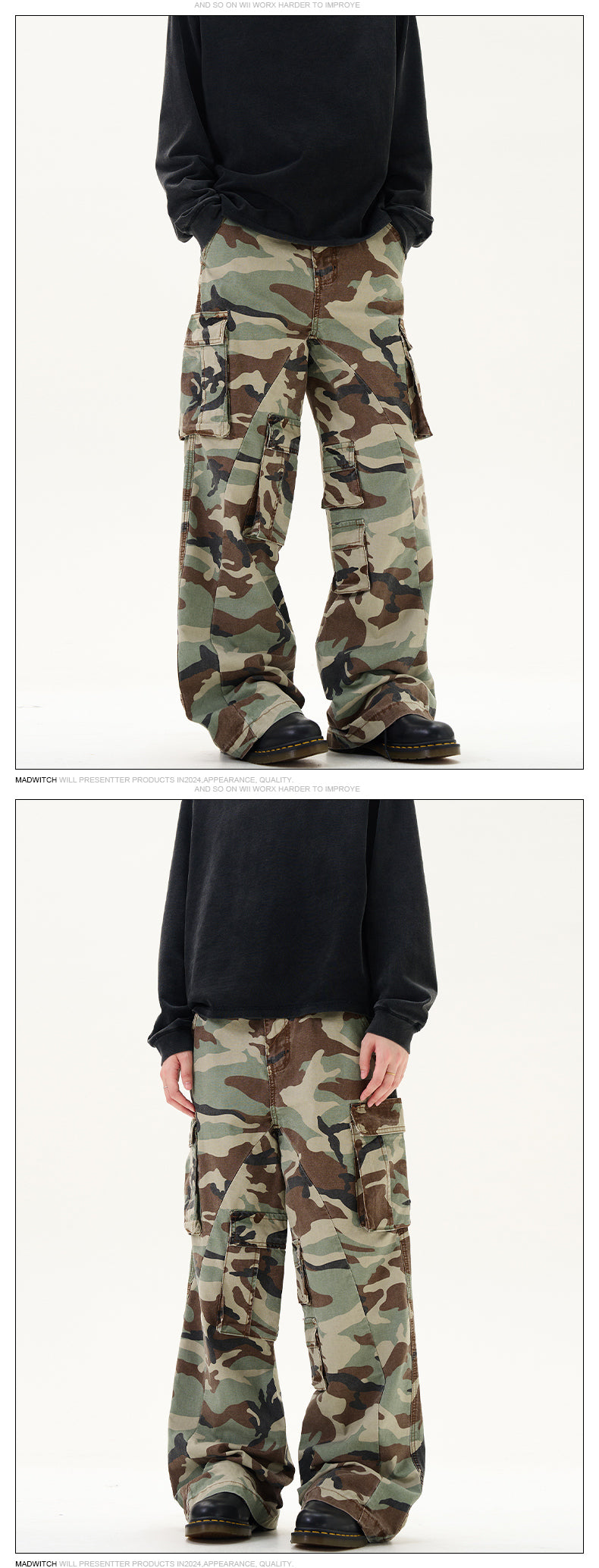 MADWITCH CAMOUFLAGE CASUAL CARGO PANTS #CK3320