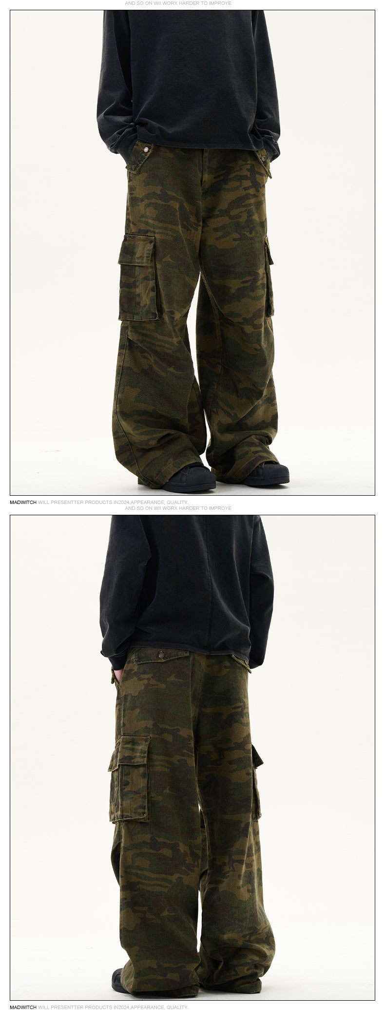 MADWITCH STRAIGHT-LEG CAMOUFLAGE PANTS #CK6502