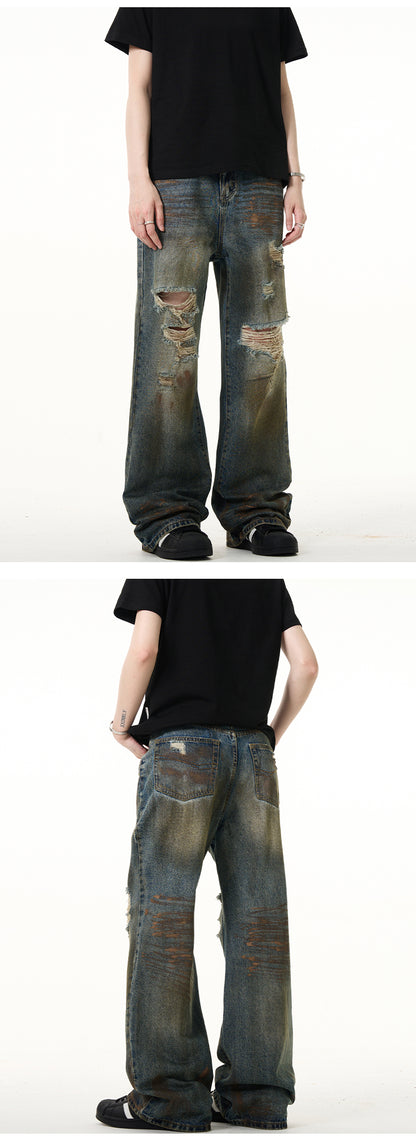 MADWITCH POST-APOCALYPTIC STYLE RIPPED JEANS #G6310