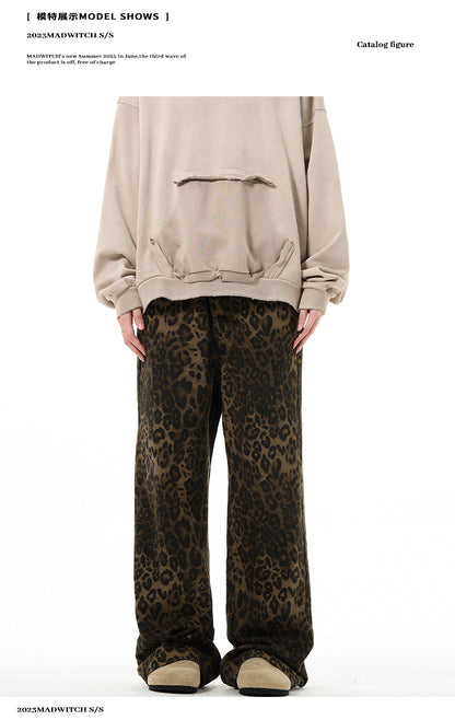 MADWITCH LEOPARD PRINT CASUAL PANTS #WH6854