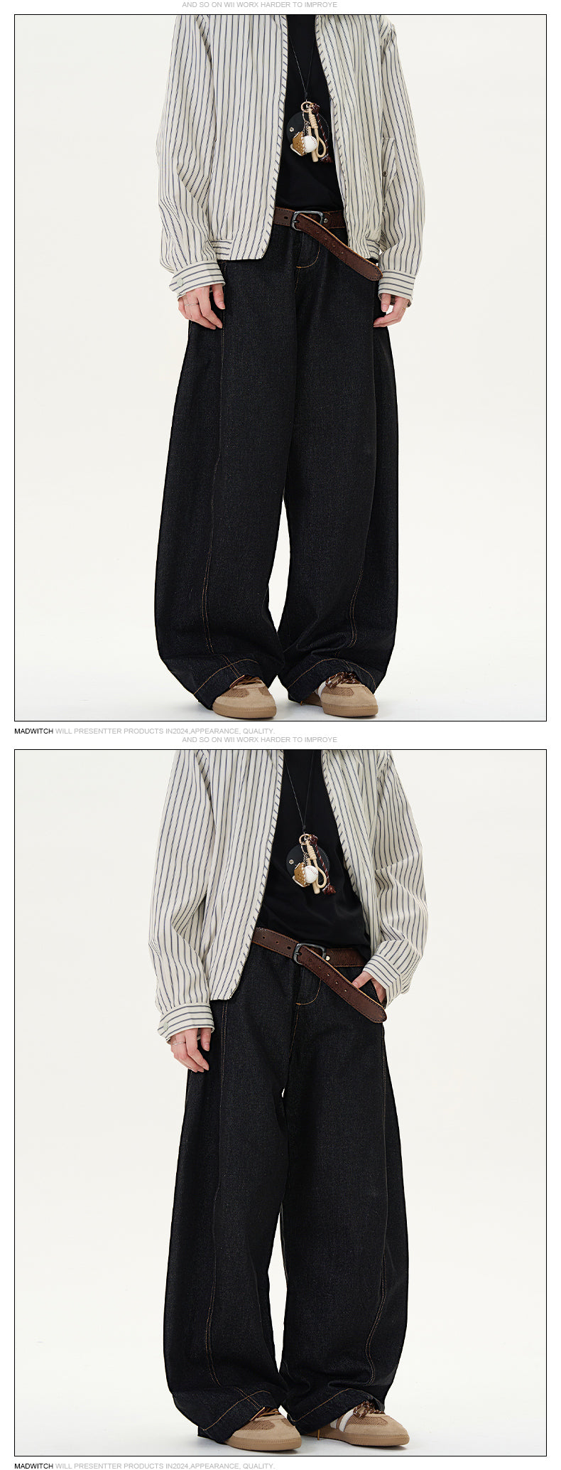 MADWITCH UNISEX CURVED CUT DENIM #G6480