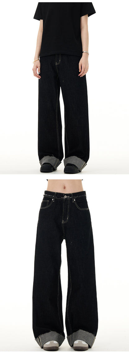 MADWITCH CUFFED LOOSE JEANS #K9303