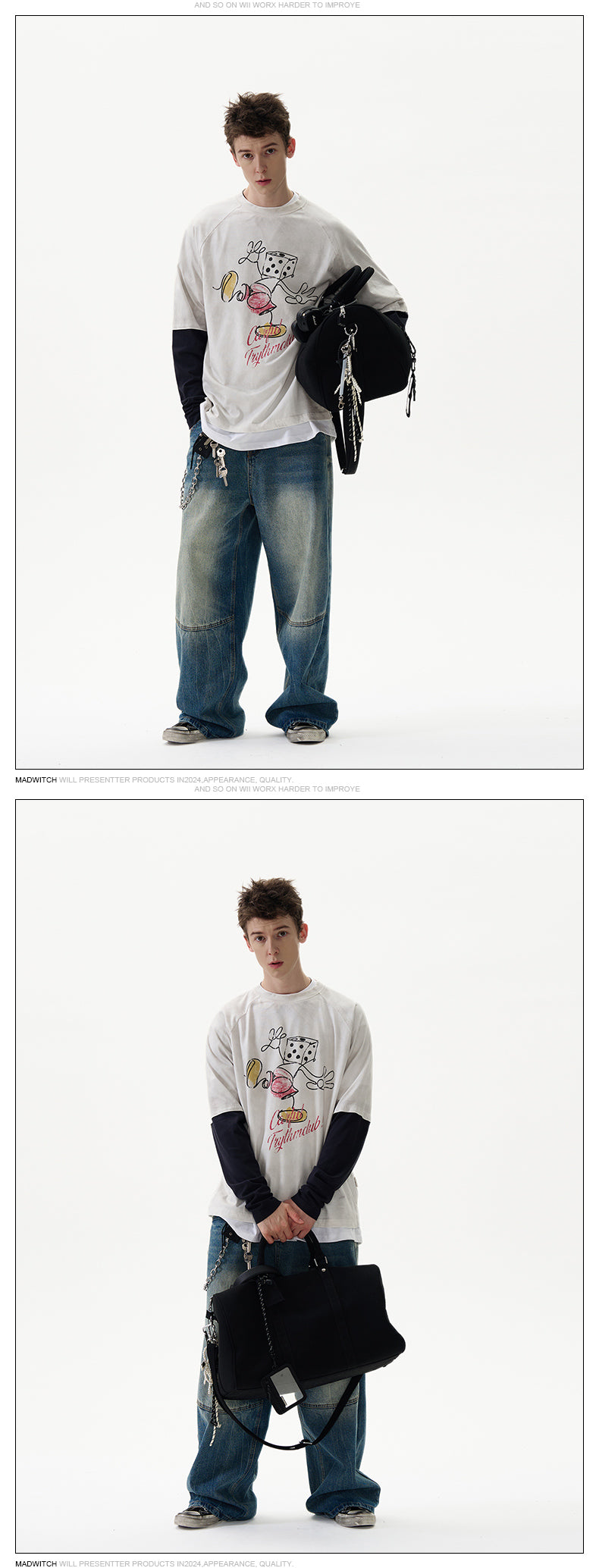 MADWITCH FUNNY PRINT LONG SLEEVE #27257