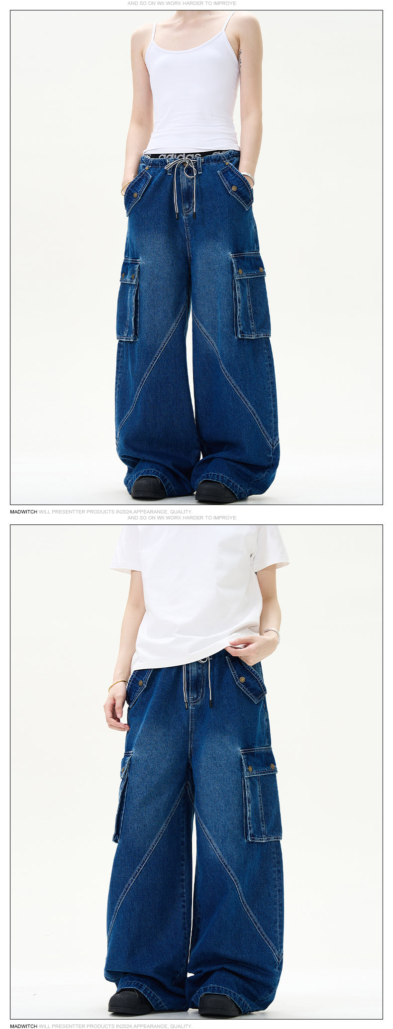 MADWITCH BAGGY CURVED-POCKET JEANS #L364