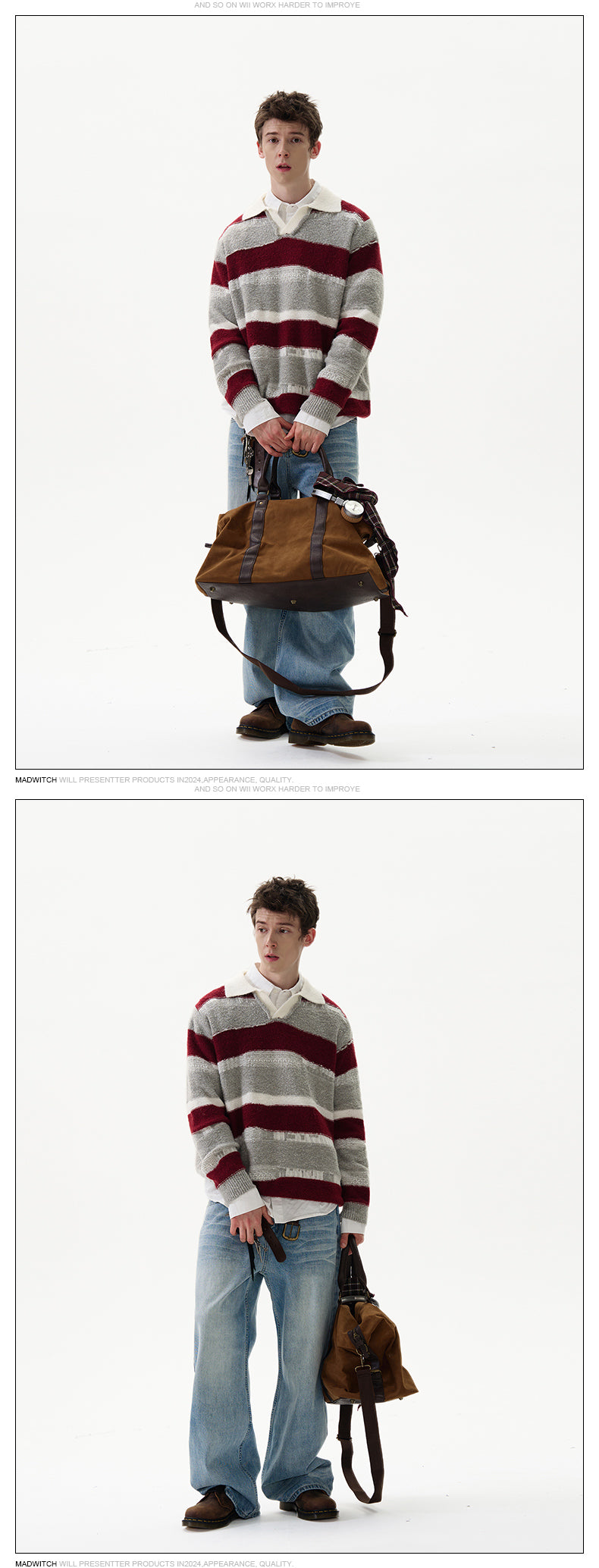 MADWITCH IRREGULAR STRIPED SWEATER #G840