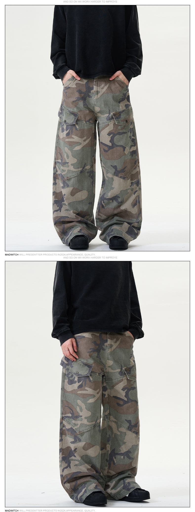 MADWITCH Street Style Camouflage Cargo Pants #CK6518