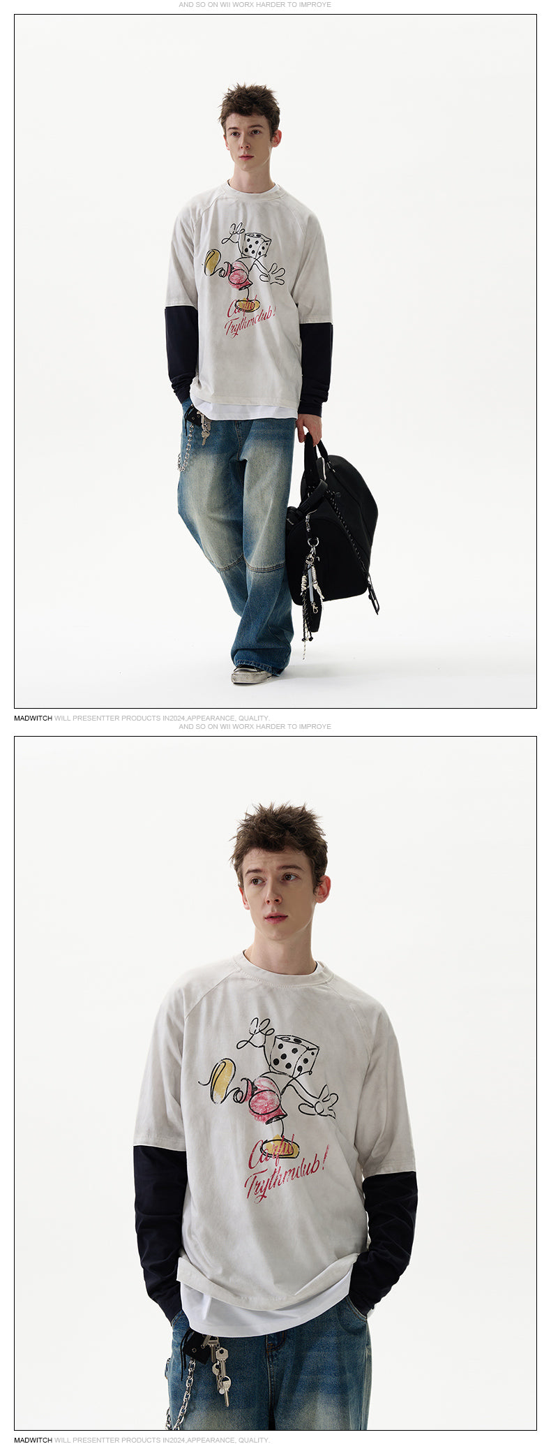 MADWITCH FUNNY PRINT LONG SLEEVE #27257