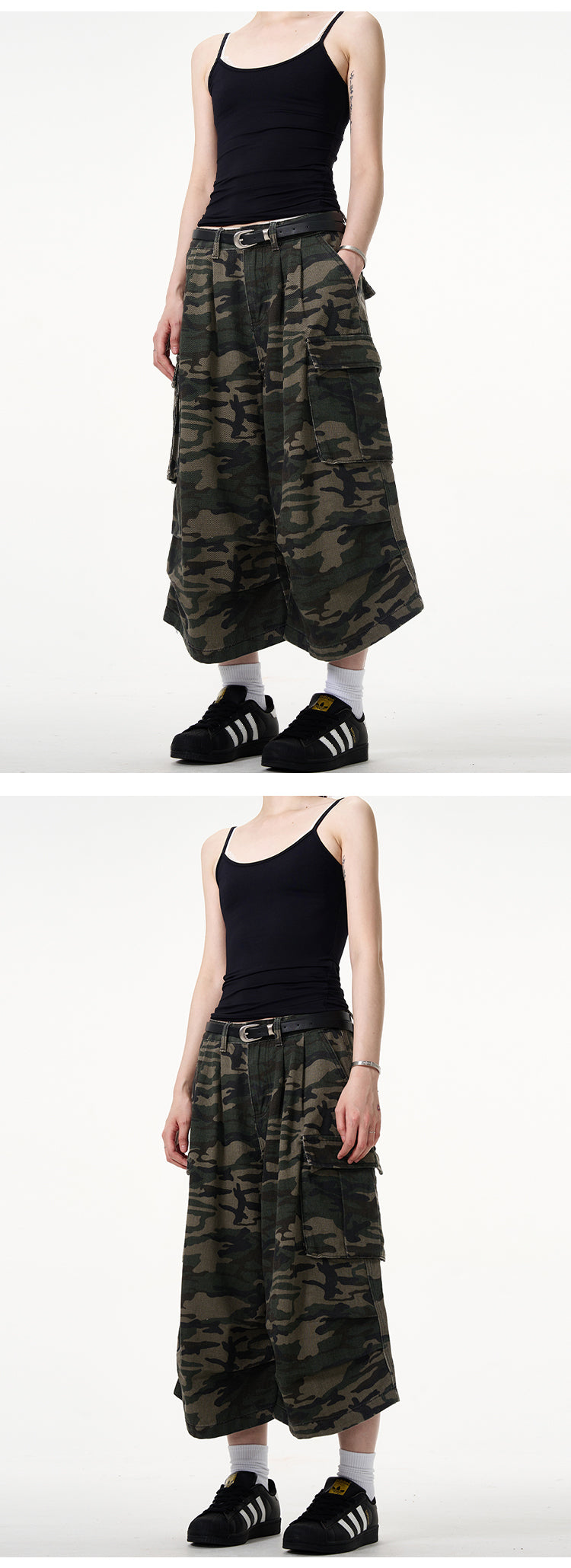 MADWITCH WIDE STREET CAMOUFLAGE PANTS #WH6986