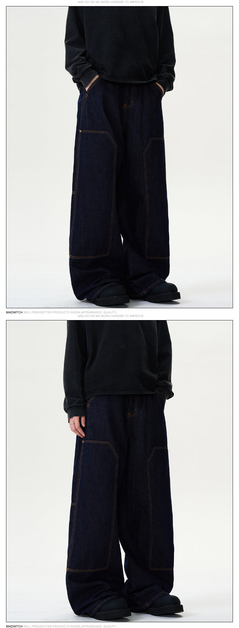 MADWITCH LOOSE WIDE-LEG JEANS #L357