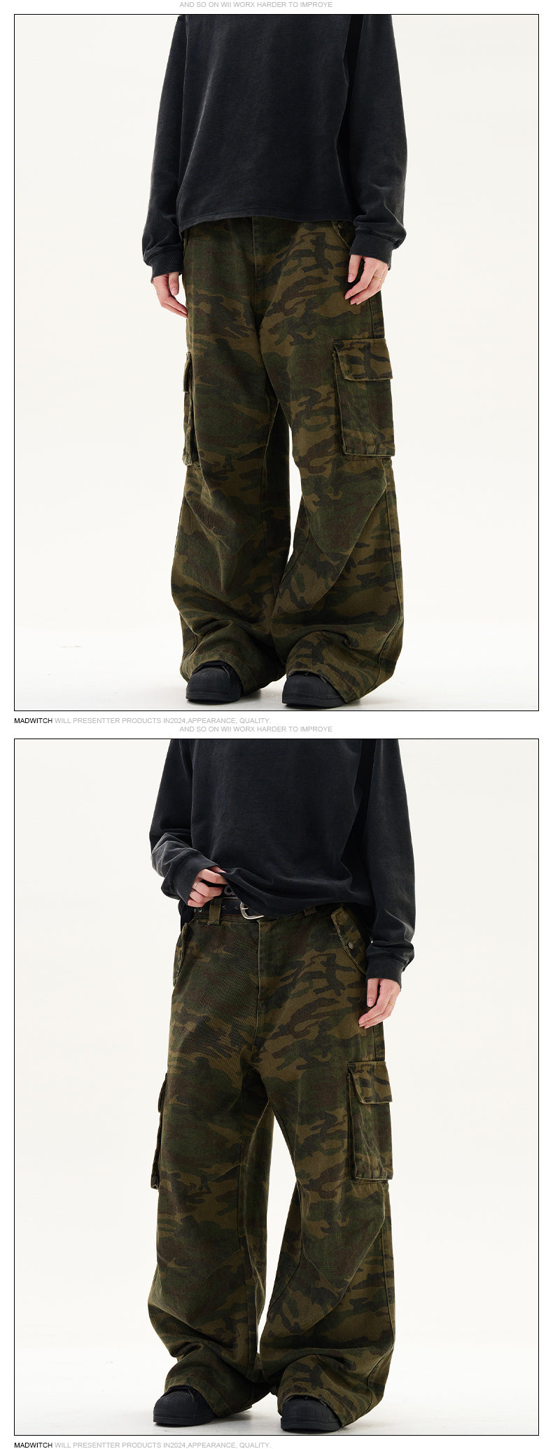 MADWITCH STRAIGHT-LEG CAMOUFLAGE PANTS #CK6502