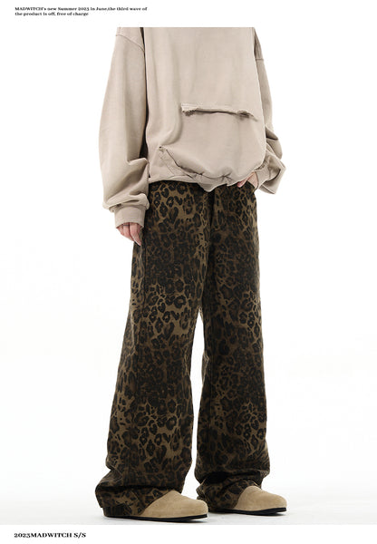 MADWITCH LEOPARD PRINT CASUAL PANTS #WH6854