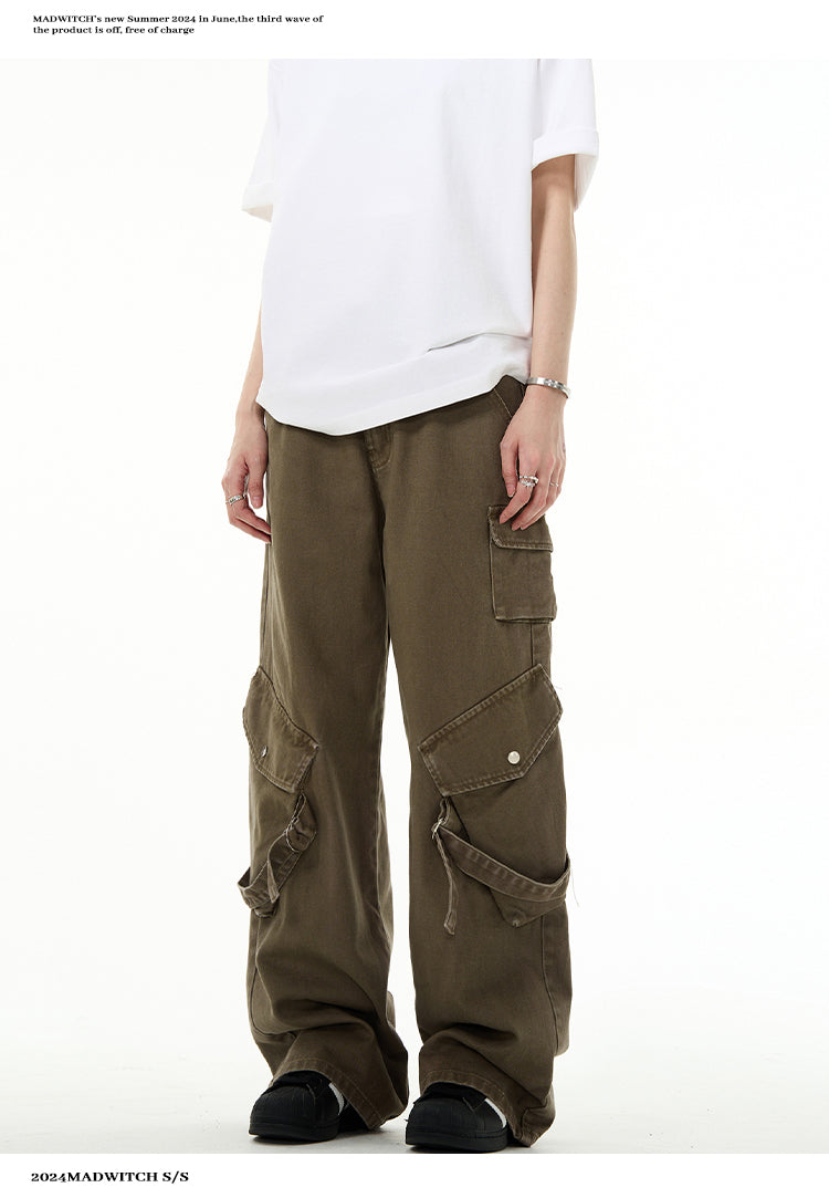 MADWITCH MULTI POCKETS CARGO PANTS #D3509