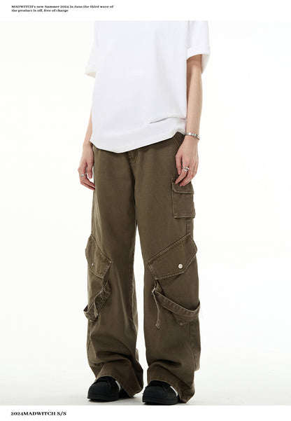 MADWITCH MULTI POCKETS CARGO PANTS #D3509