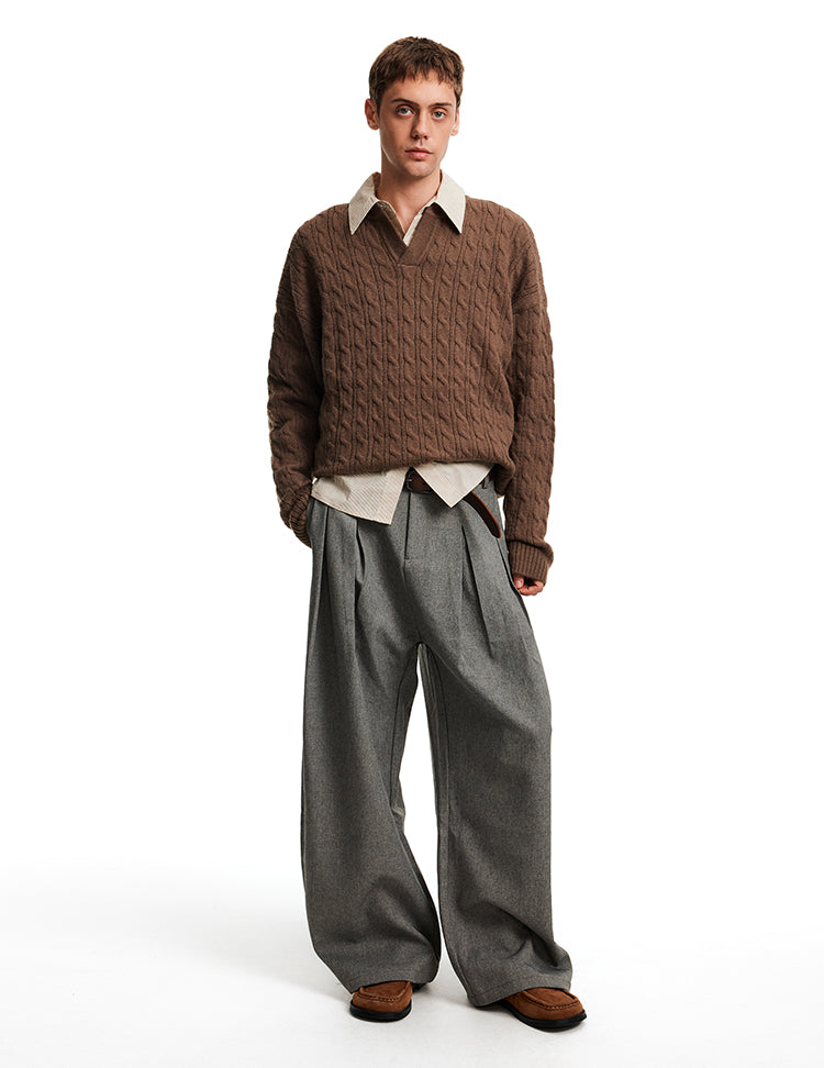 MADWITCH CABLE VEE SWEATER #25716