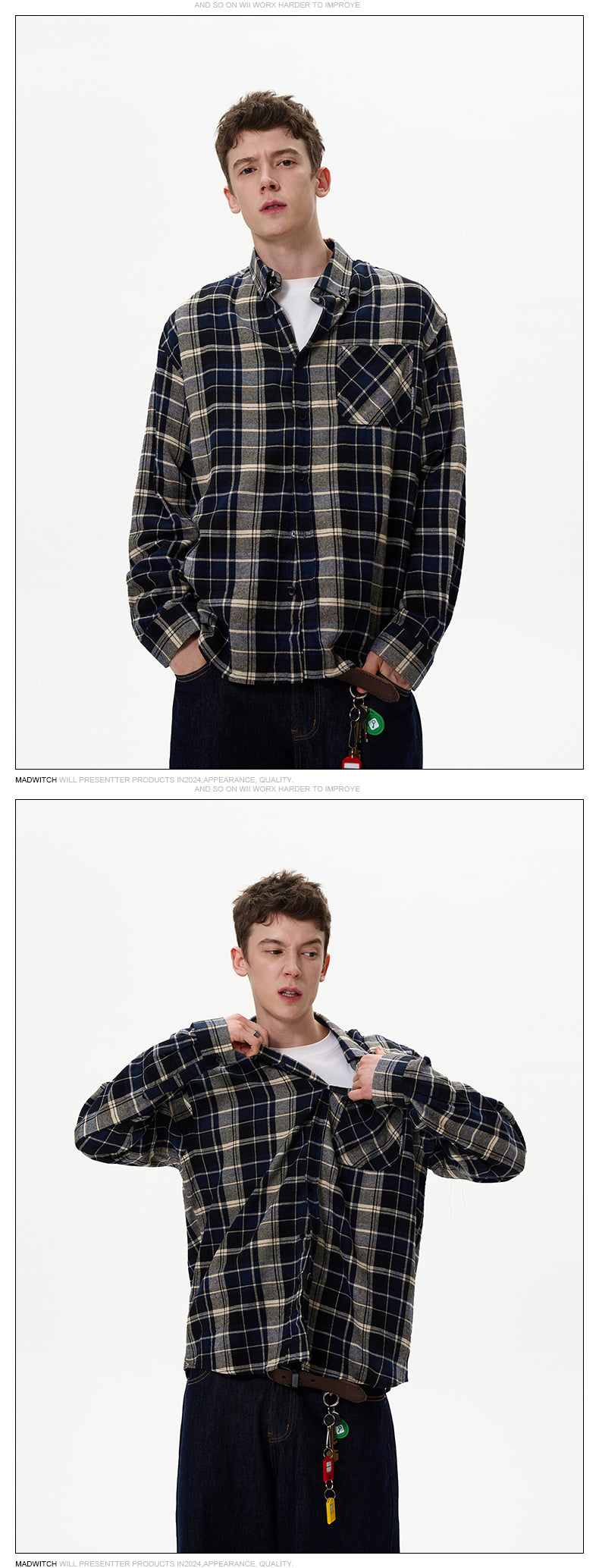 MADWITCH PLAID COUPLE SHIRTS #F830