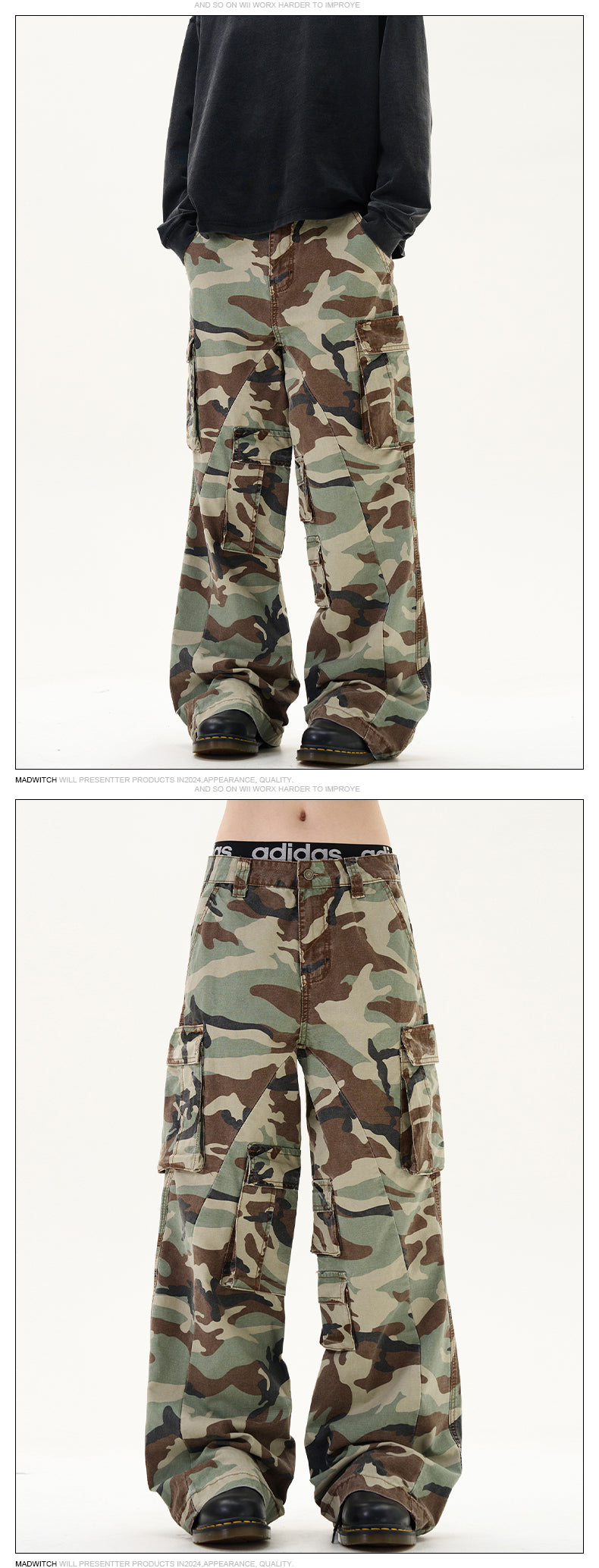 MADWITCH CAMOUFLAGE CASUAL CARGO PANTS #CK3320