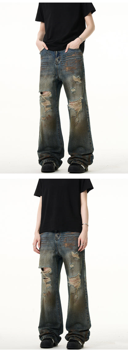 MADWITCH POST-APOCALYPTIC STYLE RIPPED JEANS #G6310