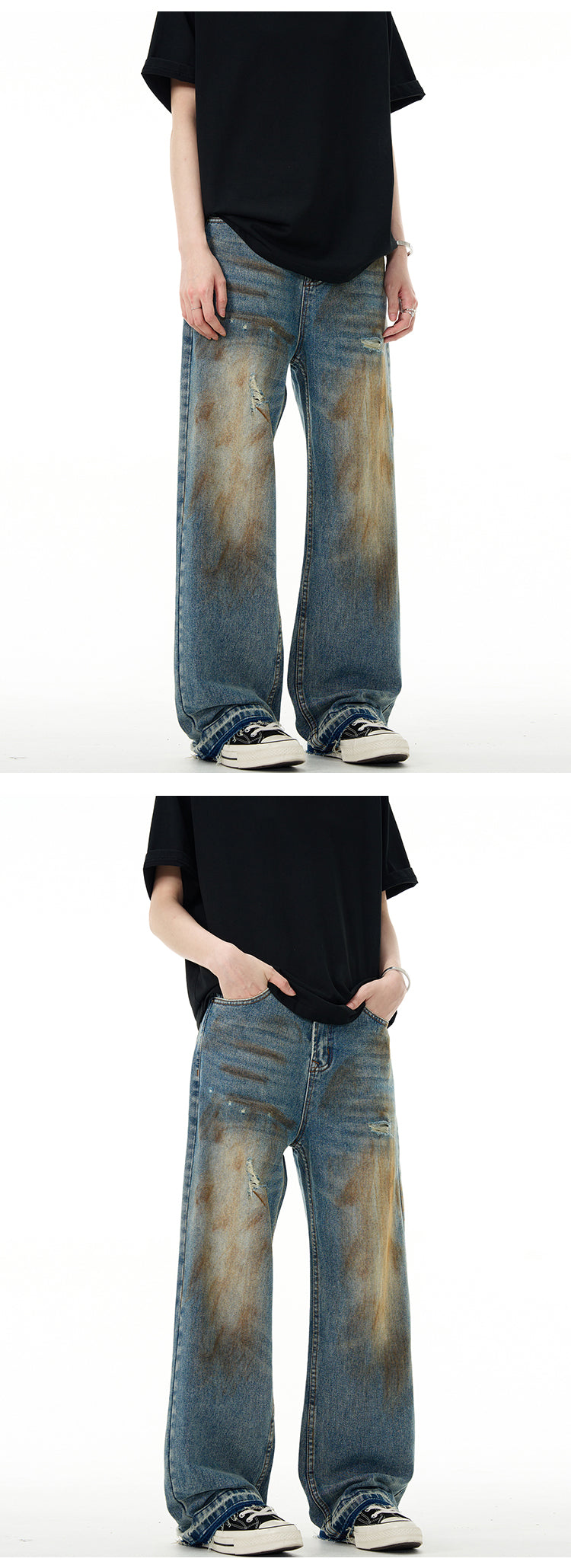 MADWITCH WASTELAND STRAIGHT-LEG JEANS #G6328