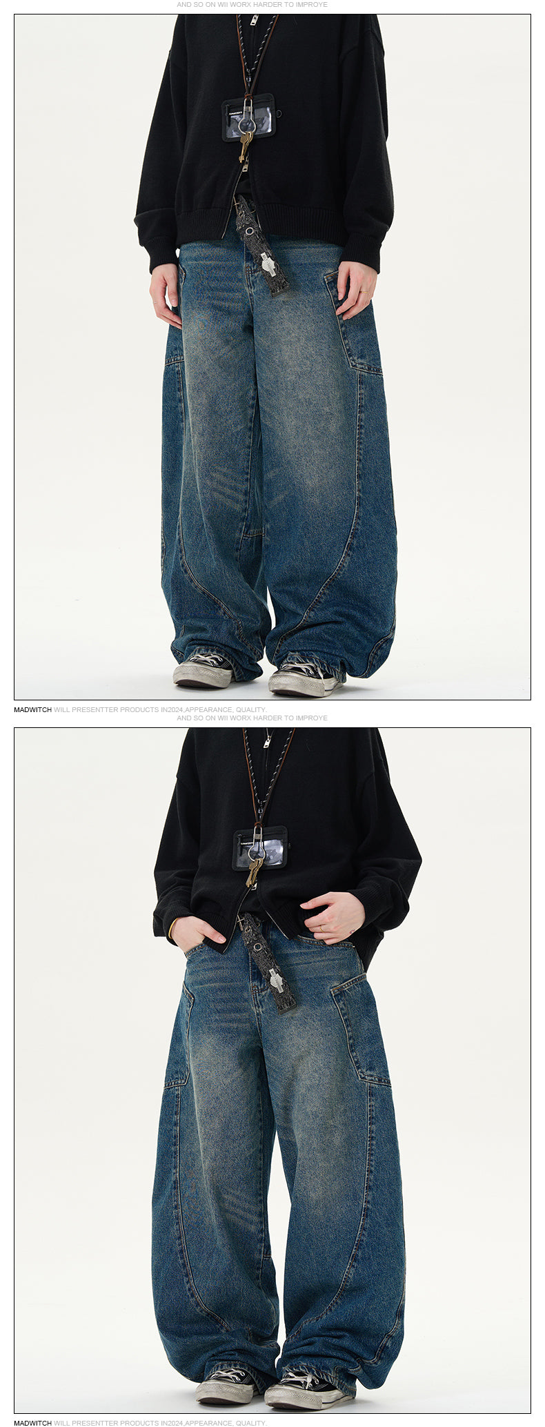 MADWITCH CURVED LEG JEANS #58115