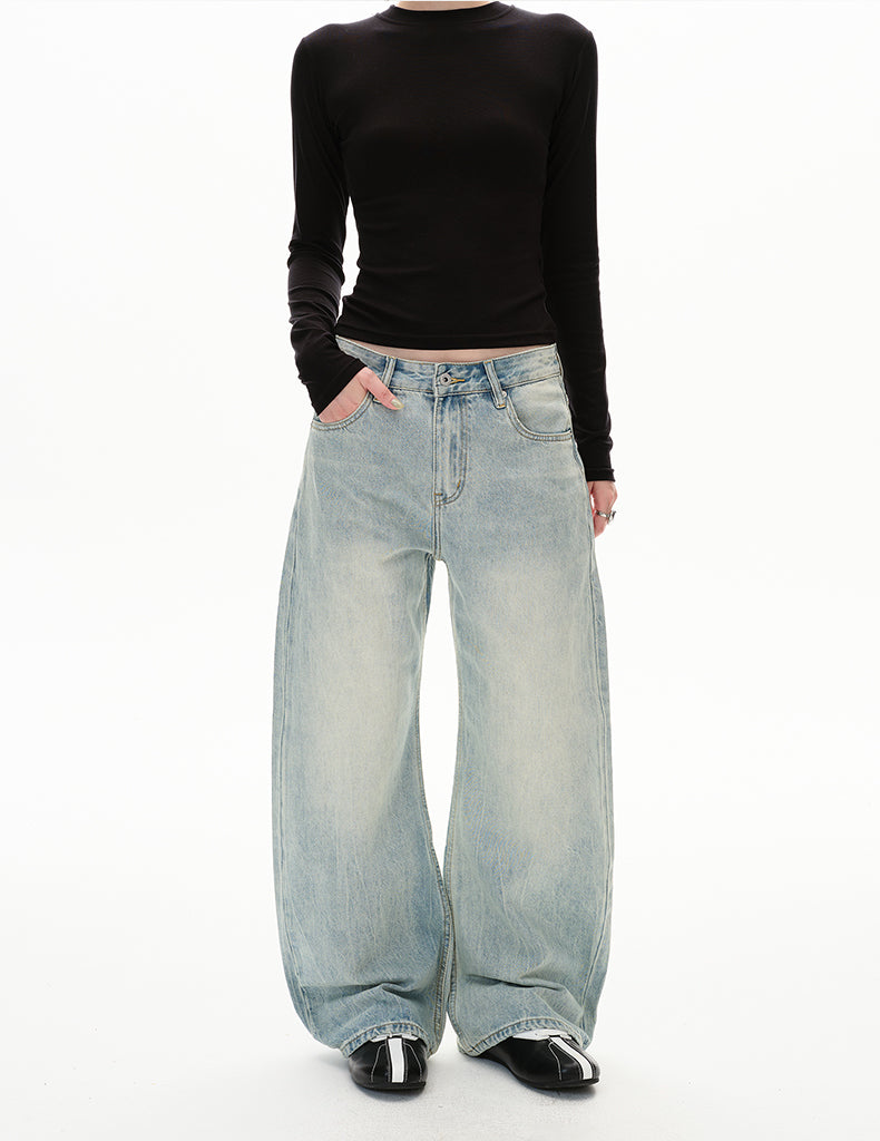 MADWITCH WASHED SLUNG JEANS #GPC9698