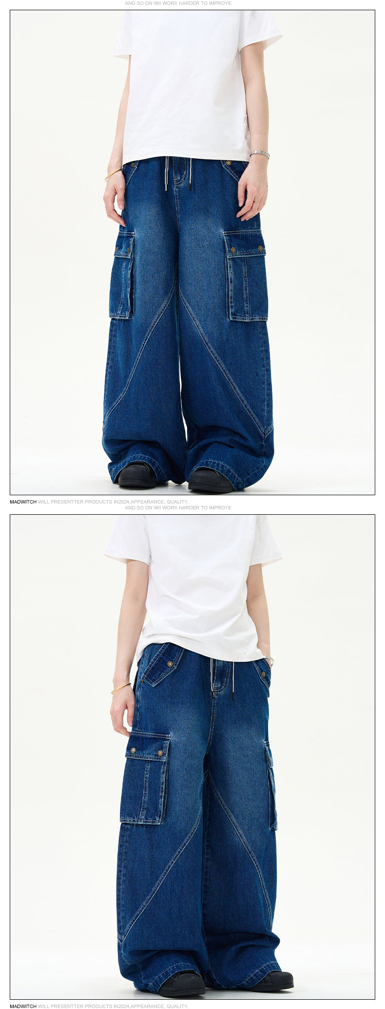 MADWITCH BAGGY CURVED-POCKET JEANS #L364