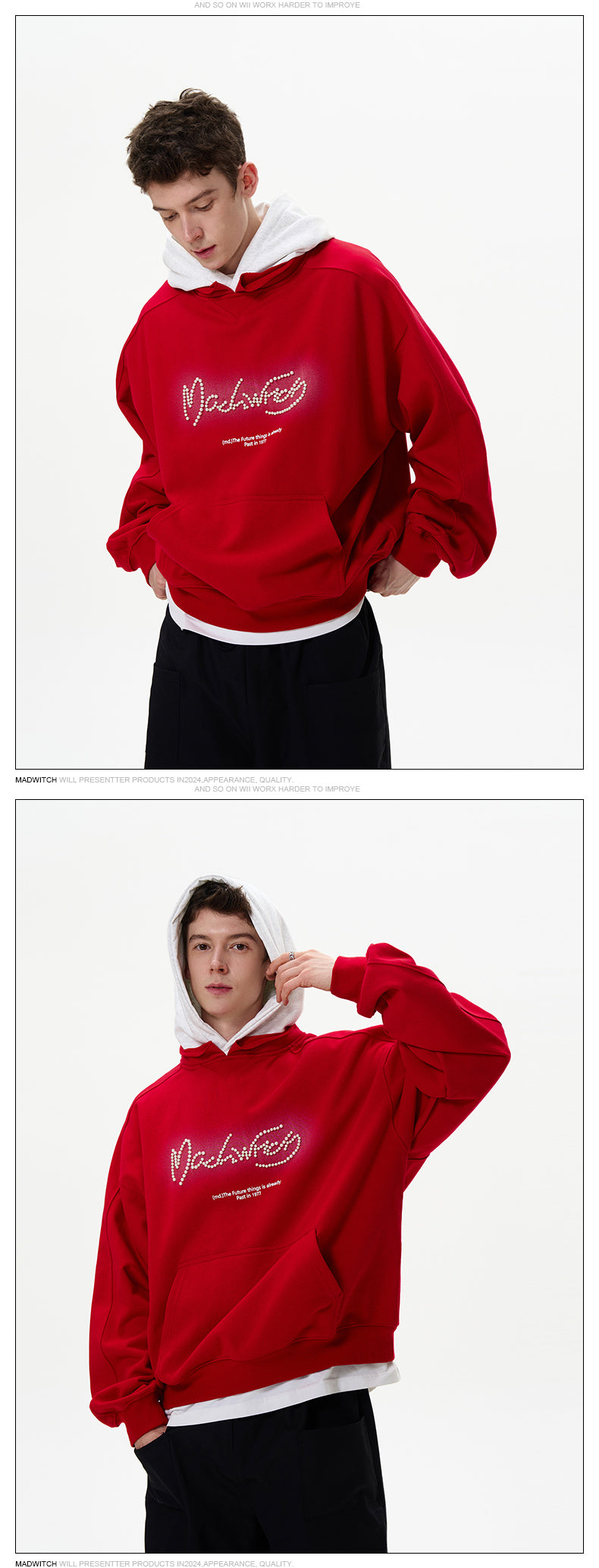 MADWITCH STYLISH HOODED SWEATSHIRT #MD3608