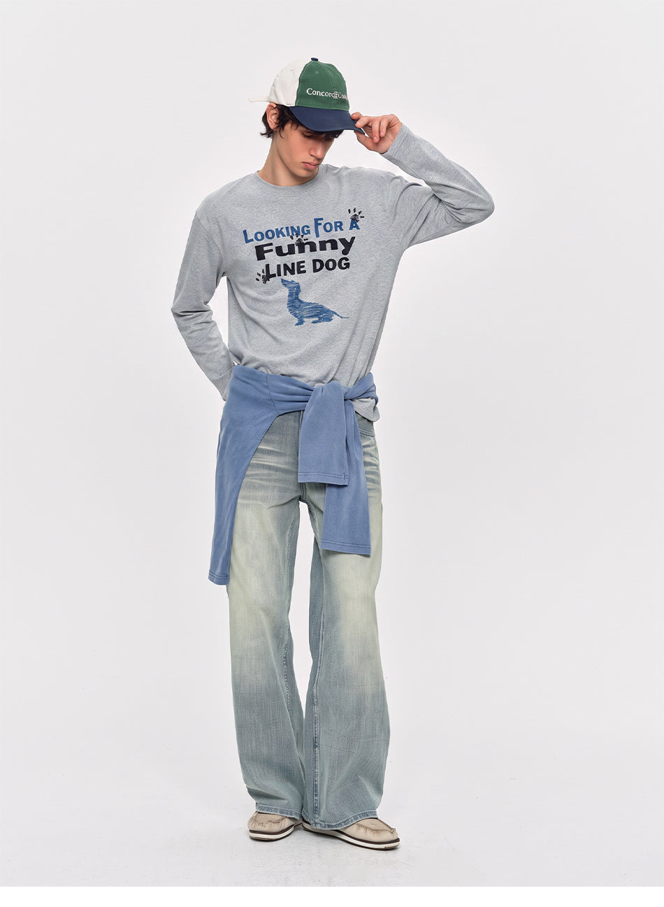 MADWITCH DACHSHUND GRAPHIC LONGSLEEVE T-SHIRT #27603