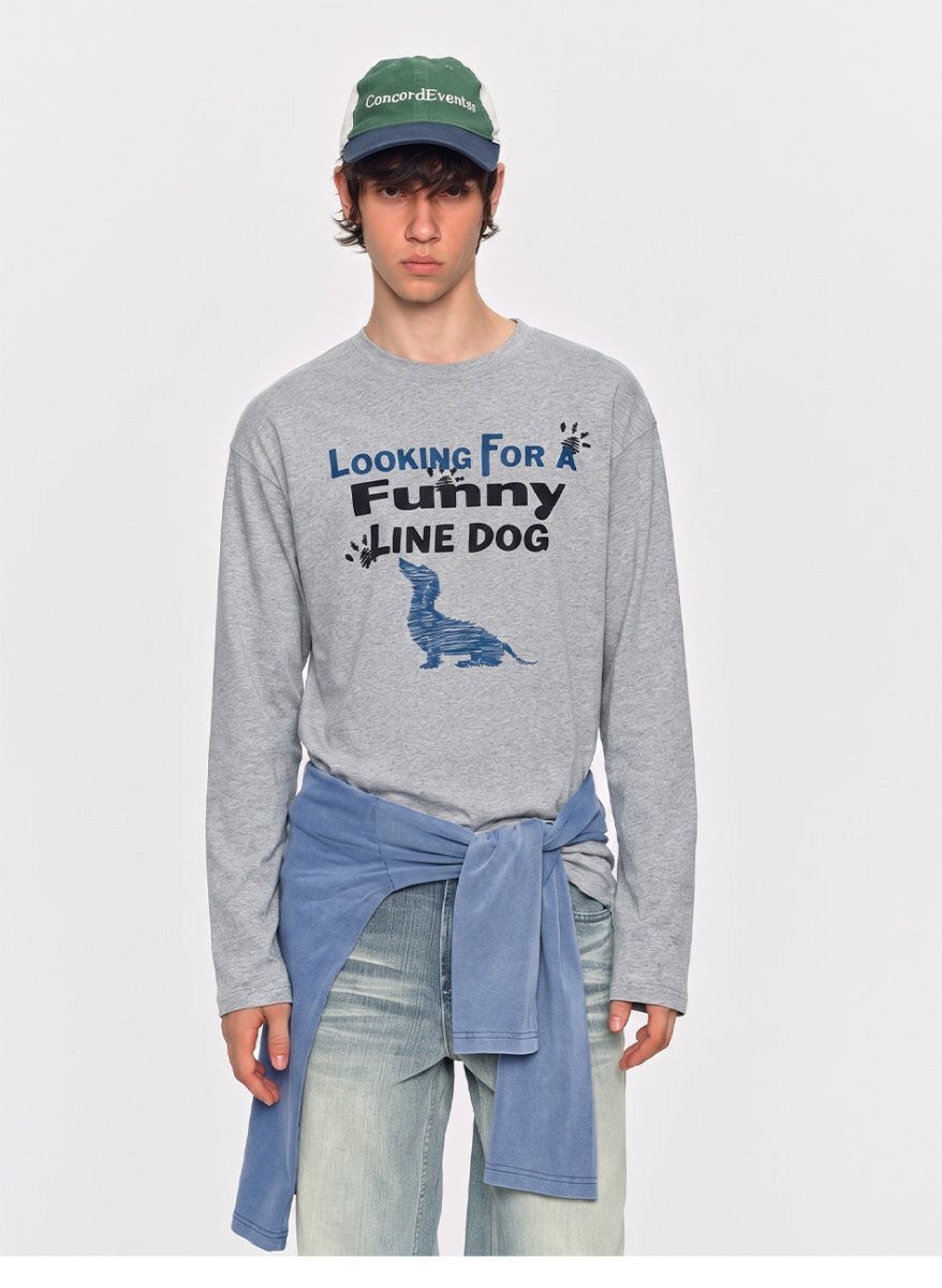 MADWITCH DACHSHUND GRAPHIC LONGSLEEVE T-SHIRT 27603 - MadWitch Store