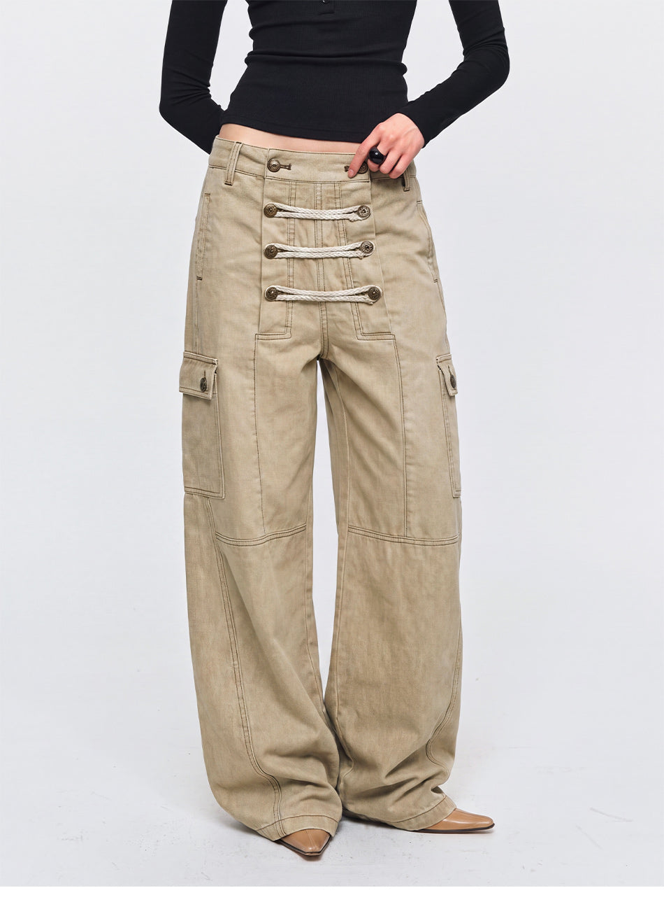 MADWITCH BRAIDED NAPOLEON WIDE-LEG PANTS #Y6790