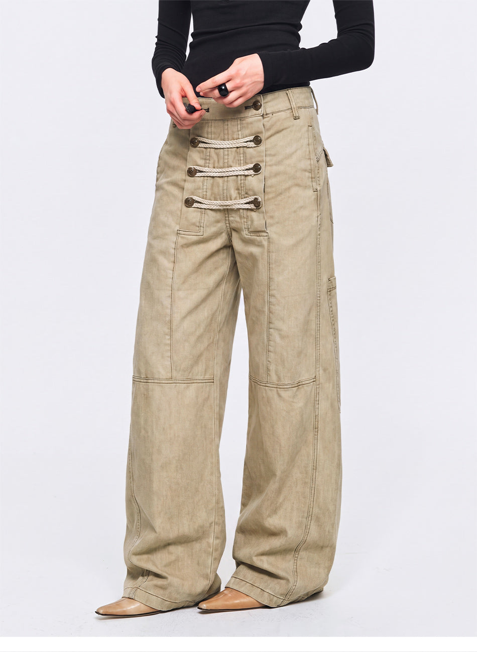 MADWITCH BRAIDED NAPOLEON WIDE-LEG PANTS #Y6790