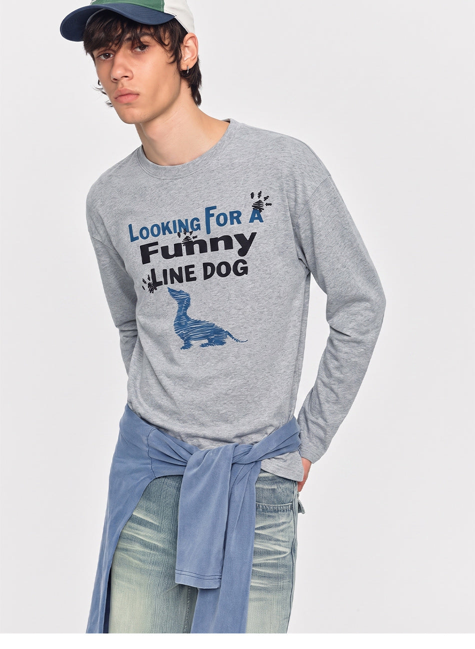 MADWITCH DACHSHUND GRAPHIC LONGSLEEVE T-SHIRT #27603