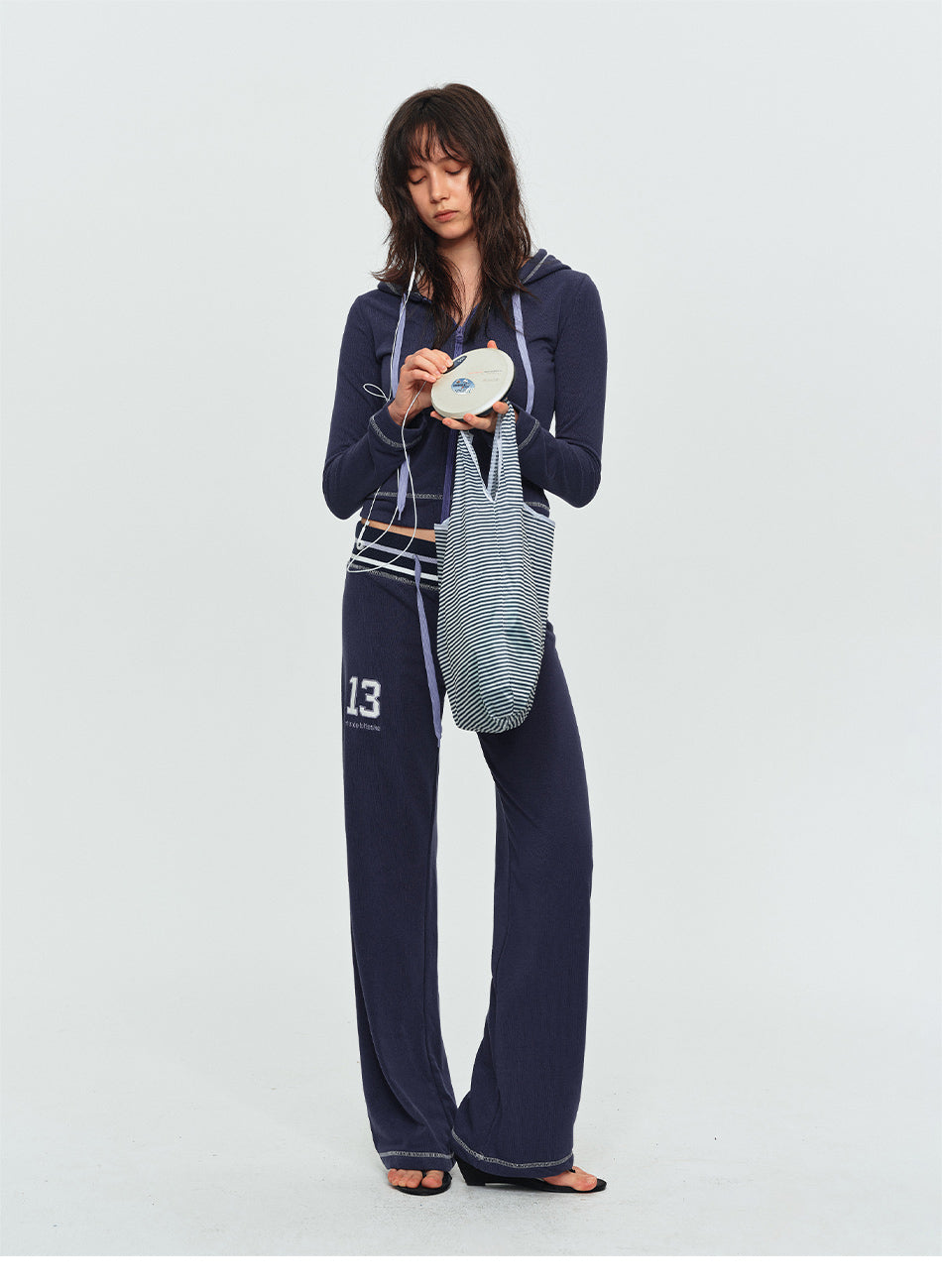 MADWITCH LOW-RISE GRAPHIC FLARED SWEATPANTS #L2026061