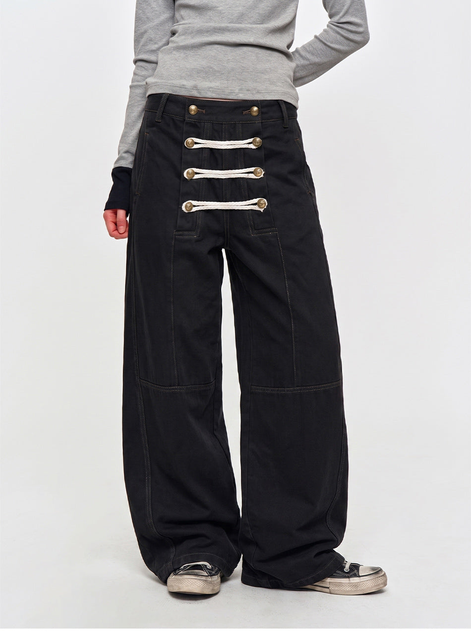 MADWITCH BRAIDED NAPOLEON WIDE-LEG PANTS #Y6790