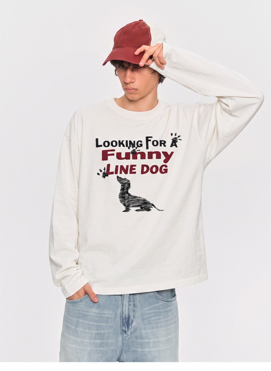 MADWITCH DACHSHUND GRAPHIC LONGSLEEVE T-SHIRT 27603 - MadWitch Store