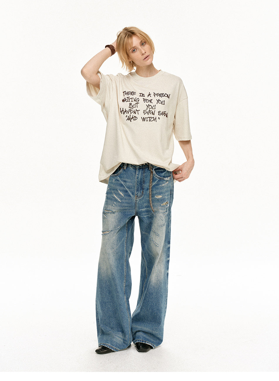 MADWITCH EMBROIDERED SHORT TEE #MD4327