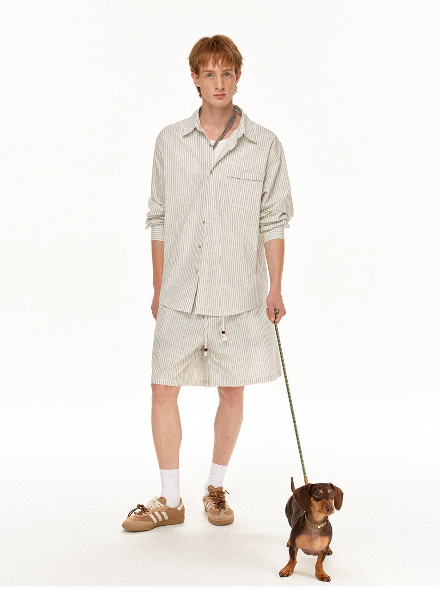 MADWITCH HERITAGE LINEN SHORTS SET 9613 - MadWitch Store