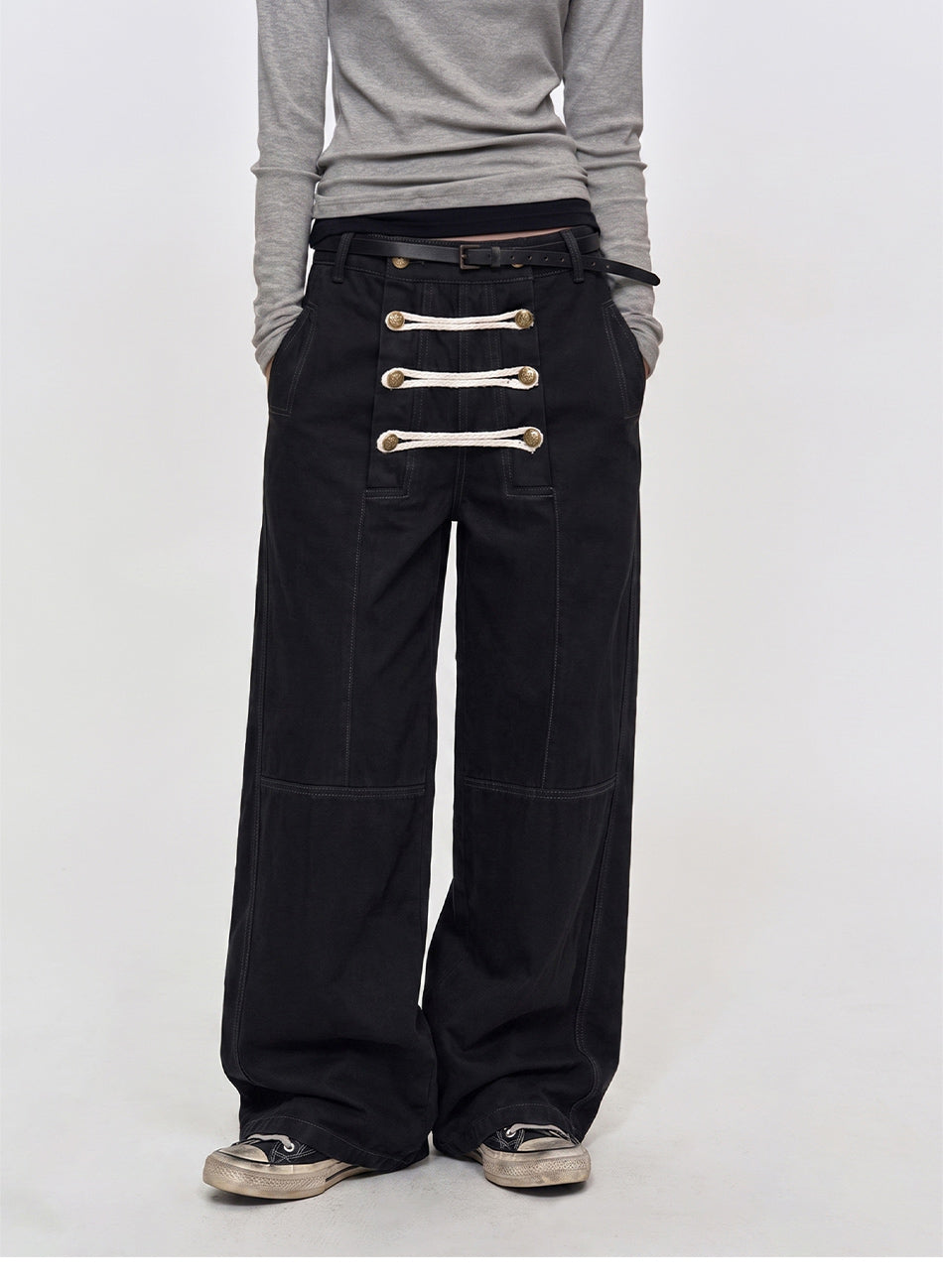 MADWITCH BRAIDED NAPOLEON WIDE-LEG PANTS #Y6790