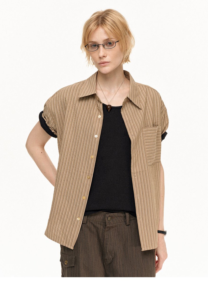 MADWITCH VINTAGE STRIPE RELAXED SHIRT RC119 - MadWitch Store