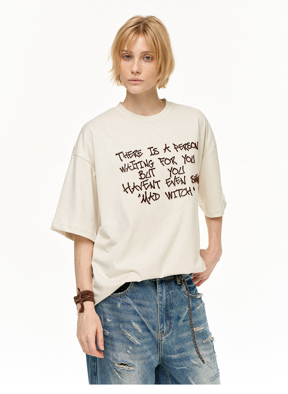 MADWITCH EMBROIDERED SHORT TEE #MD4327