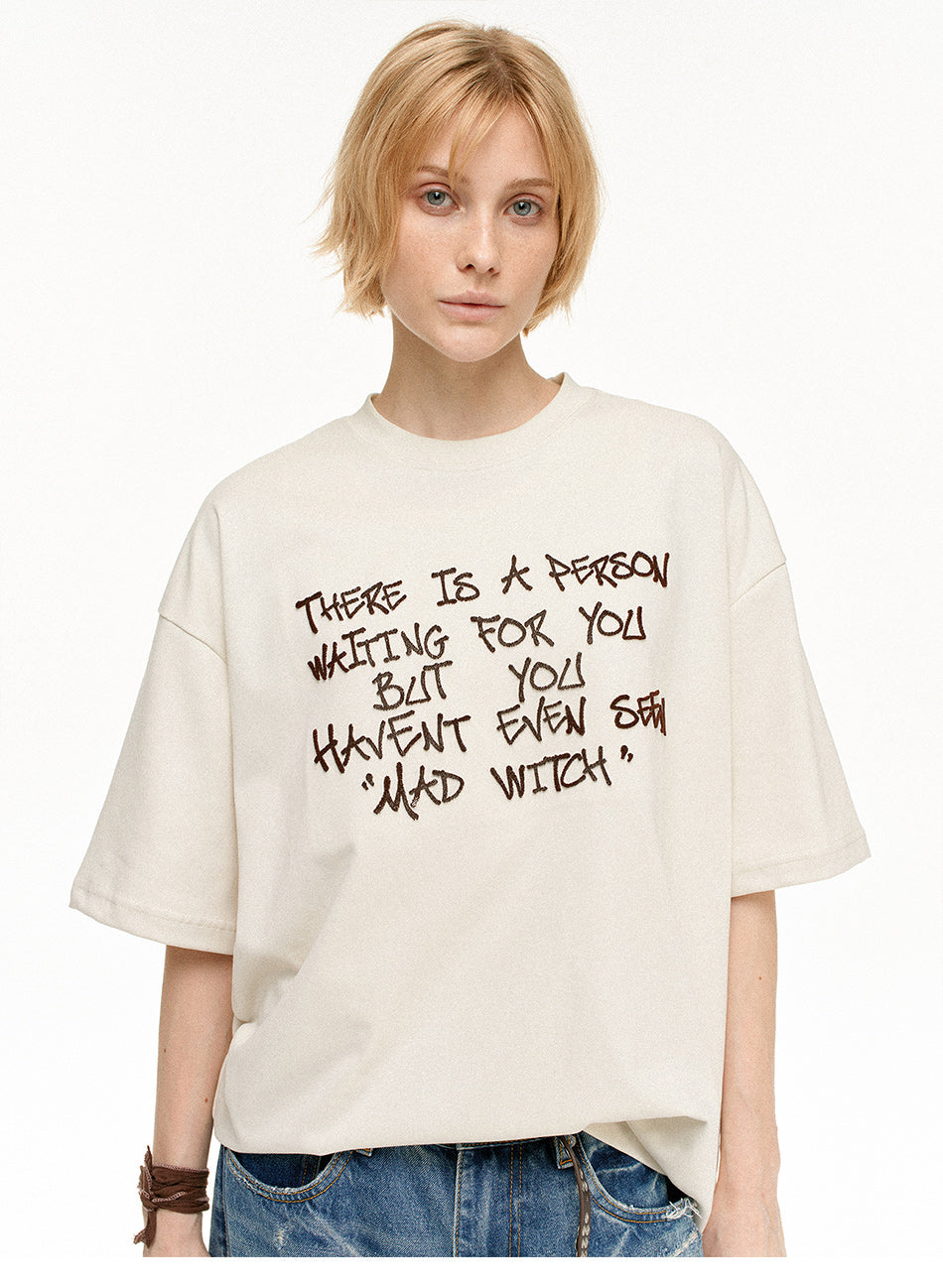 MADWITCH EMBROIDERED SHORT TEE #MD4327