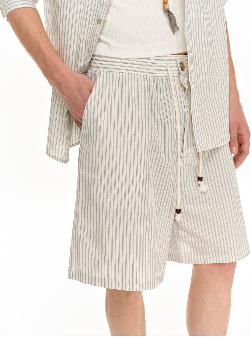 MADWITCH HERITAGE LINEN SHORTS SET 9613 - MadWitch Store