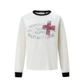 MADWITCH CONTRAST-COLLAR GRAPHIC LONGSLEEVE T-SHIRT #27559