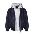 MADWITCH LAYERED HOODED DUAL-ZIP BOMBER JACKET #C2026382